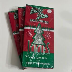 3,Red and Green Icicles for Holiday Decorating